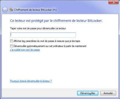 Déchiffrement Bit Locker to go