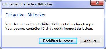 Bitlocker déchiffrement
