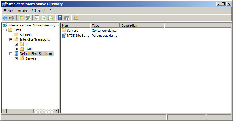 Active Directory : Sites et services
