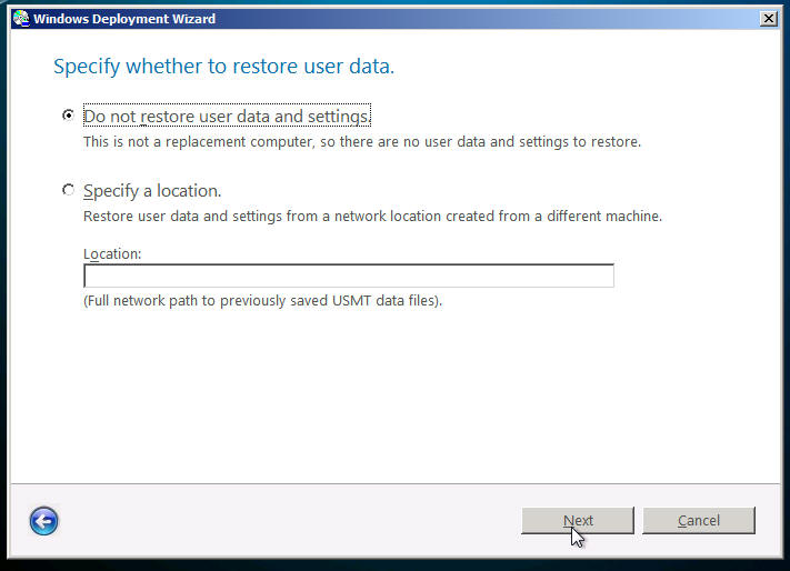 Lite touch migrate data