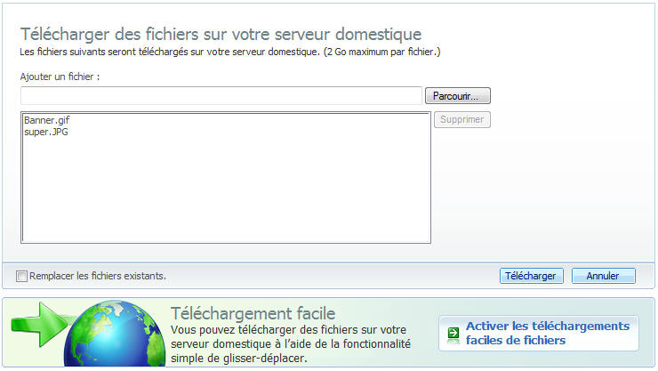 windows home server - upload