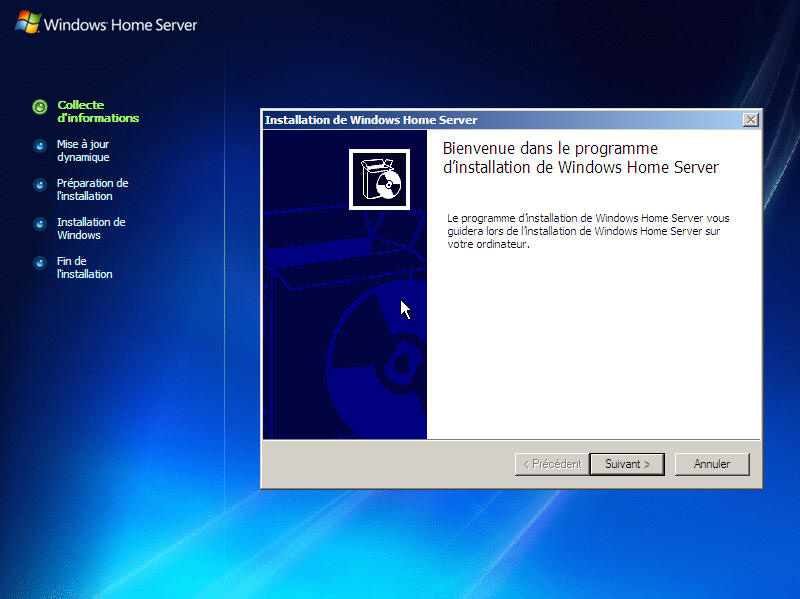 Windows Home Server installation