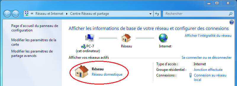 Centre Réseau et partage