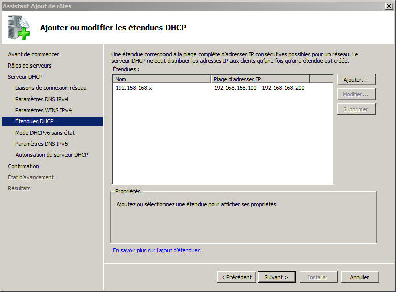 Ajouter des étendues